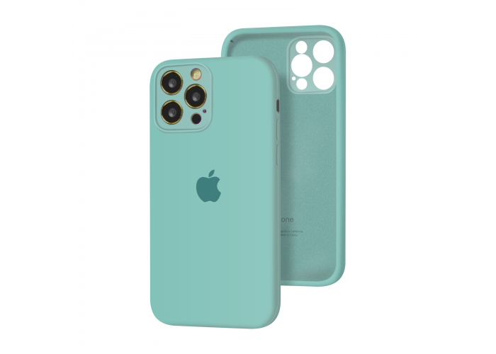 Силиконовый чехол с закрытой камерой Apple Silicone Case для iPhone 12 Pro Sea Blue