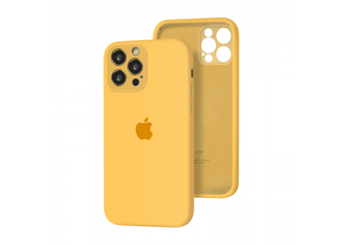 Силиконовый чехол с закрытой камерой Apple Silicone Case для iPhone 12 Pro Yellow