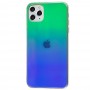 Чехол для iPhone 11 Pro Max Rainbow glass с лого зеленый