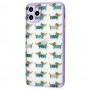 Чехол для iPhone 11 Pro Max Wave Cartoon dachshund / light purple