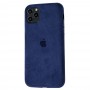 Чехол для iPhone 11 Pro Max Alcantara 360 темно-синий