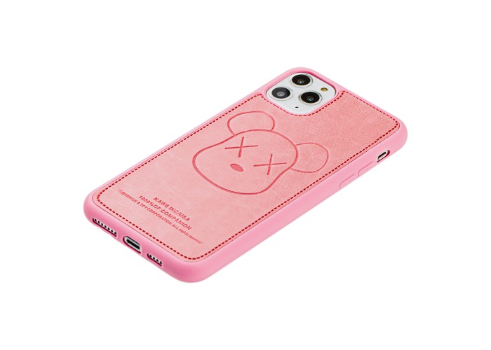 Чехол для iPhone 11 Pro Max Kaws leather розовый