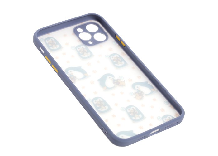 Чехол для iPhone 11 Pro Max Wave Cartoon penguins and dogs / lavender gray