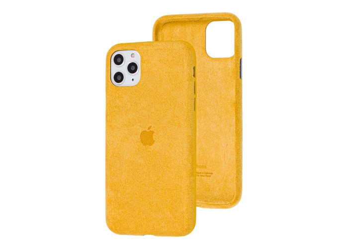 Чехол для iPhone 11 Pro Max Alcantara 360 желтый