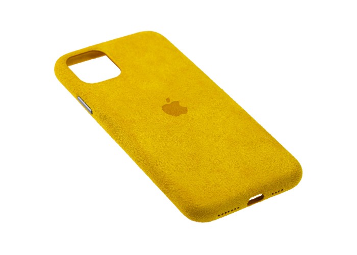 Чехол для iPhone 11 Pro Max Alcantara 360 желтый