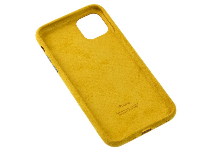 Чехол для iPhone 11 Pro Max Alcantara 360 желтый