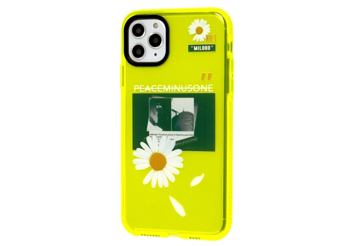 Чехол для iPhone 11 Pro Max Neon print ромашка желтый / зеленый