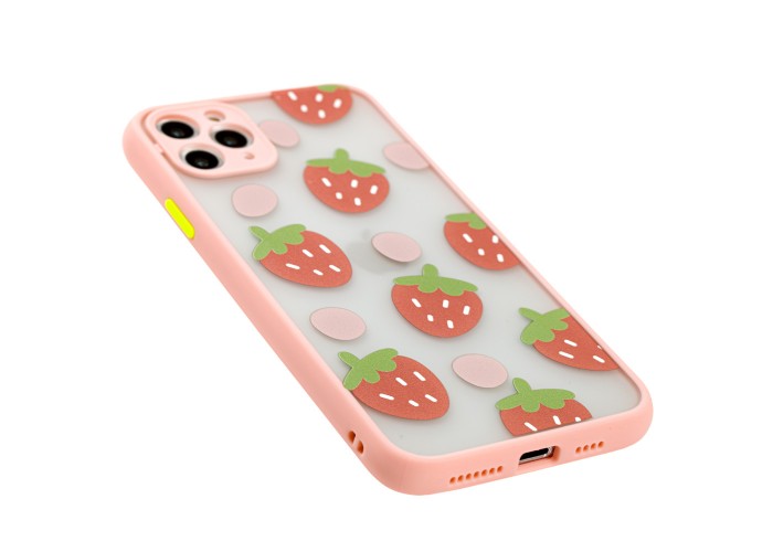 Чехол для iPhone 11 Pro Max Picture shadow matte клубника розовый