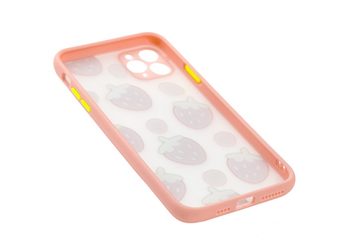 Чехол для iPhone 11 Pro Max Picture shadow matte клубника розовый