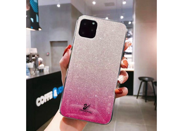Чехол для iPhone 11 Pro Max Swaro glass серебристо-малиновый