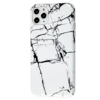 Чехол для iPhone 11 Pro Max Design Mramor Glossy белый