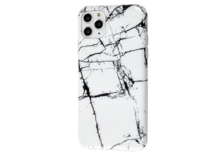 Чехол для iPhone 11 Pro Max Design Mramor Glossy белый