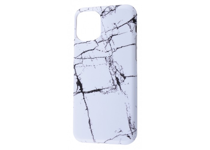 Чехол для iPhone 11 Pro Max Design Mramor Glossy белый