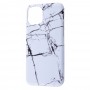 Чехол для iPhone 11 Pro Max Design Mramor Glossy белый