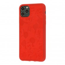 Чехол для iPhone 11 Pro Max Mickey Mouse leather красный