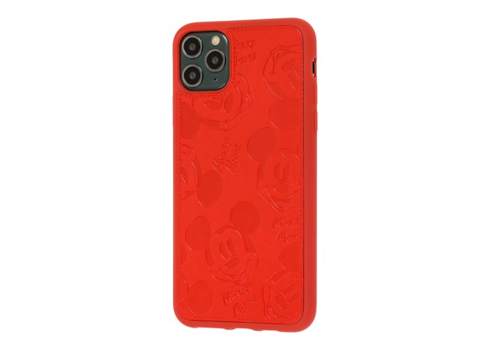 Чехол для iPhone 11 Pro Max Mickey Mouse leather красный