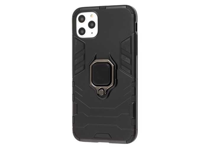Чехол для iPhone 11 Pro Max Transformer Ring ударопрочный с кольцом черный