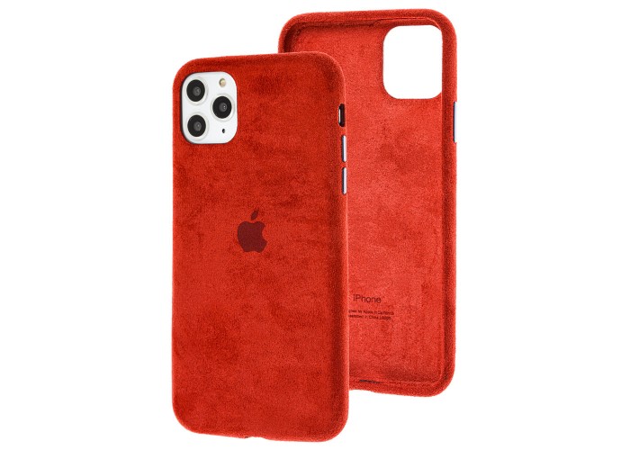 Чехол для iPhone 11 Pro Max Alcantara 360 красный