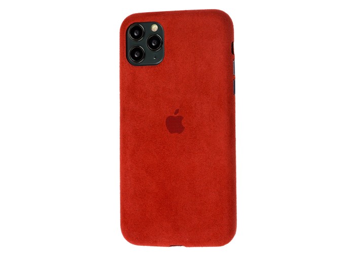 Чехол для iPhone 11 Pro Max Alcantara 360 красный
