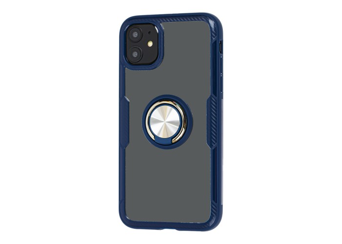 Чехол для iPhone 11 Pro Max Deen CrystalRing с кольцом синий
