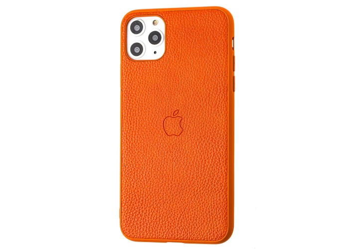 Чехол для iPhone 11 Pro Max Leather cover оранжевый