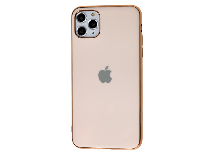 Чехол для iPhone 11 Pro Max Silicone case матовый (TPU) розово-золотистый
