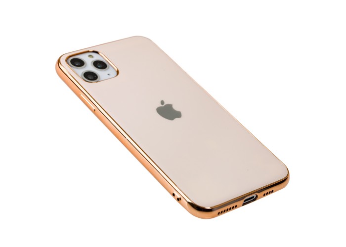 Чехол для iPhone 11 Pro Max Silicone case матовый (TPU) розово-золотистый