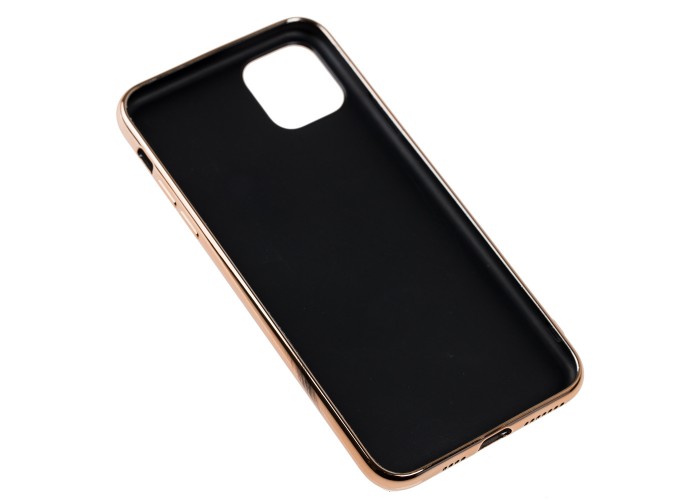 Чехол для iPhone 11 Pro Max Silicone case матовый (TPU) розово-золотистый