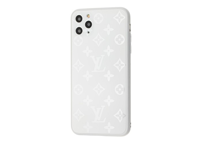 Чехол для iPhone 11 Pro Max glass LV белый