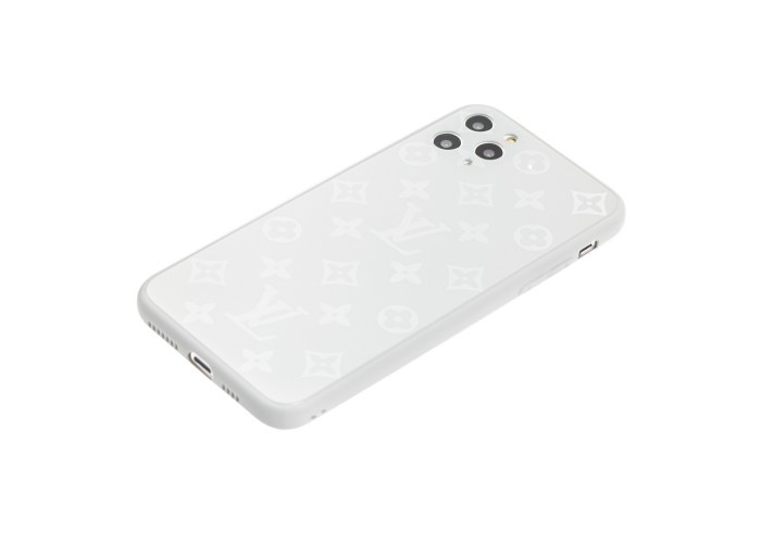 Чехол для iPhone 11 Pro Max glass LV белый