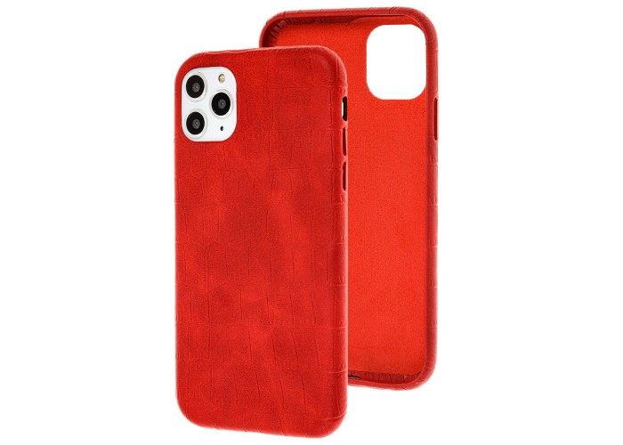 Чехол для iPhone 11 Pro Max Leather croco full красный