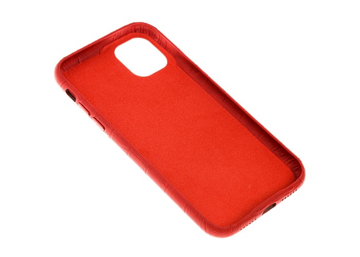 Чехол для iPhone 11 Pro Max Leather croco full красный
