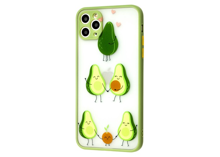 Чехол для iPhone 11 Pro Max Wave Cartoon avocado family / mint gum
