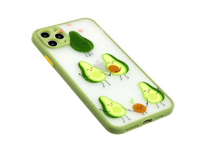 Чехол для iPhone 11 Pro Max Wave Cartoon avocado family / mint gum