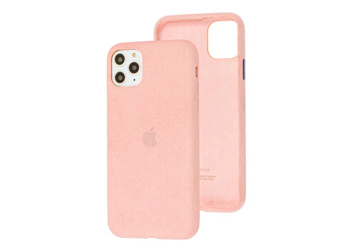Чехол для iPhone 11 Pro Max Alcantara 360 розовый песок