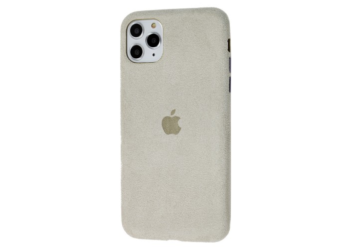 Чехол для iPhone 11 Pro Max Alcantara 360 светло-серый