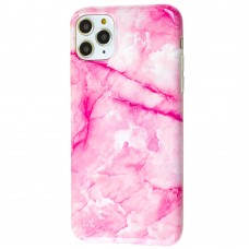 Чехол для iPhone 11 Pro Max Design Mramor Glossy розовый