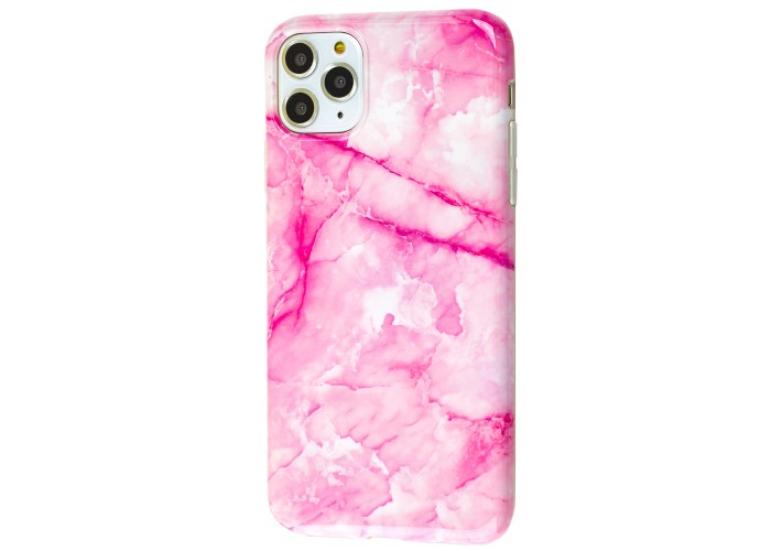 Чехол для iPhone 11 Pro Max Design Mramor Glossy розовый