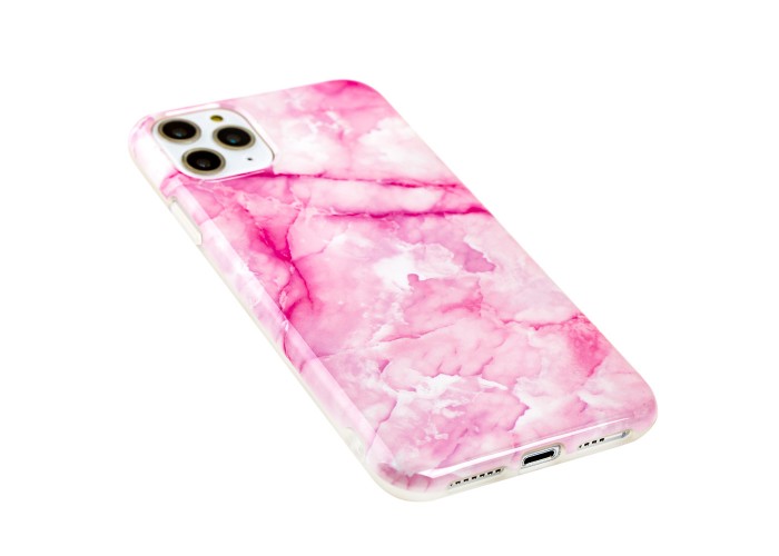 Чехол для iPhone 11 Pro Max Design Mramor Glossy розовый