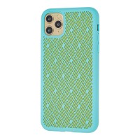 Чехол для iPhone 11 Pro Max Silicone Weaving бирюзовый