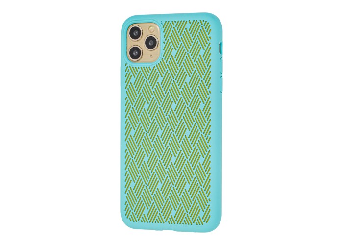 Чехол для iPhone 11 Pro Max Silicone Weaving бирюзовый