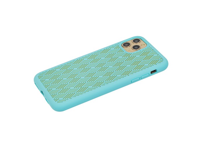 Чехол для iPhone 11 Pro Max Silicone Weaving бирюзовый