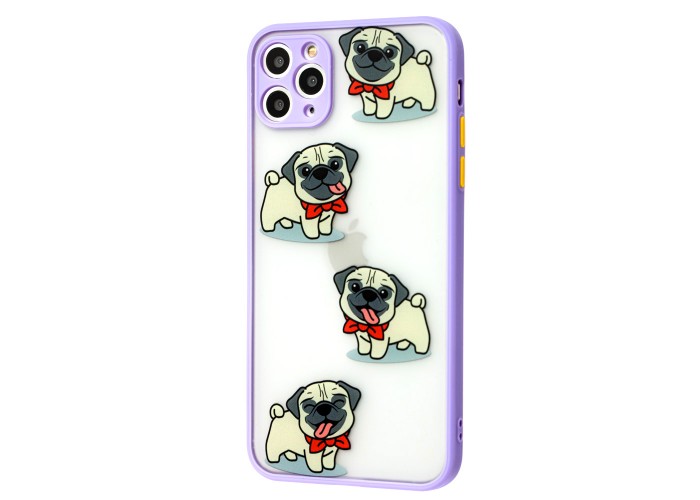 Чехол для iPhone 11 Pro Max Wave Cartoon dogs / light purple