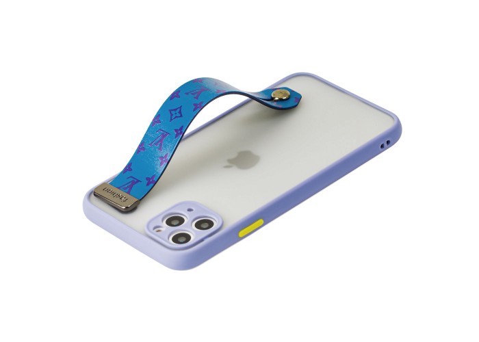 Чехол для iPhone 11 Pro Max WristBand LV лавандовый / зеленый