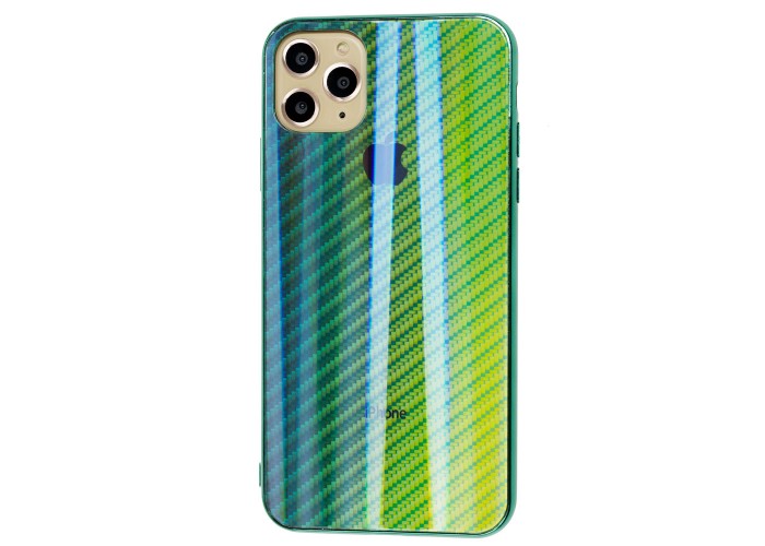 Чехол для iPhone 11 Pro Max Carbon Gradient Hologram зеленый
