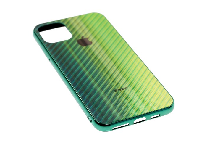 Чехол для iPhone 11 Pro Max Carbon Gradient Hologram зеленый