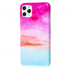 Чехол для iPhone 11 Pro Max Design Mramor Glossy розово-голубой
