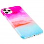 Чехол для iPhone 11 Pro Max Design Mramor Glossy розово-голубой