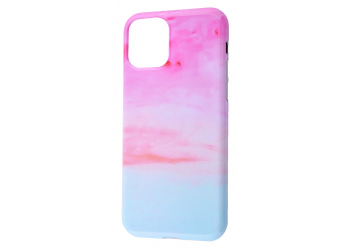 Чехол для iPhone 11 Pro Max Design Mramor Glossy розово-голубой