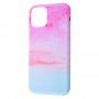 Чехол для iPhone 11 Pro Max Design Mramor Glossy розово-голубой